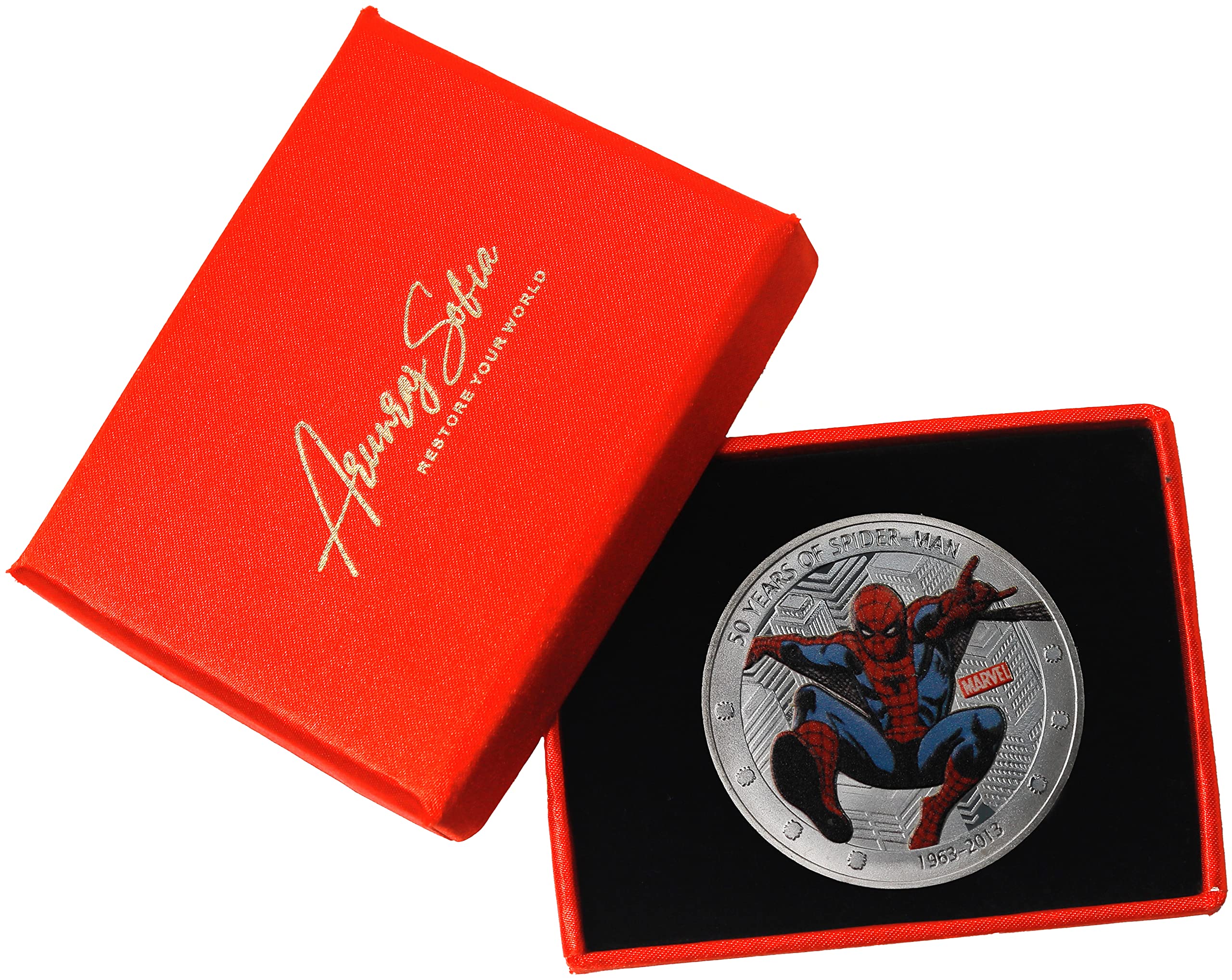 SPIDER MAN Chibi Gilded Marvel Peter Parker 1 Oz Silver Coin 2$ Niue 