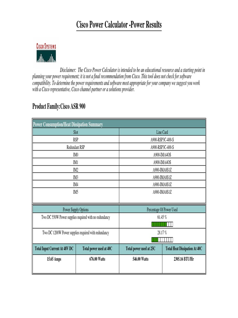 Cisco UCS Calculator - Help