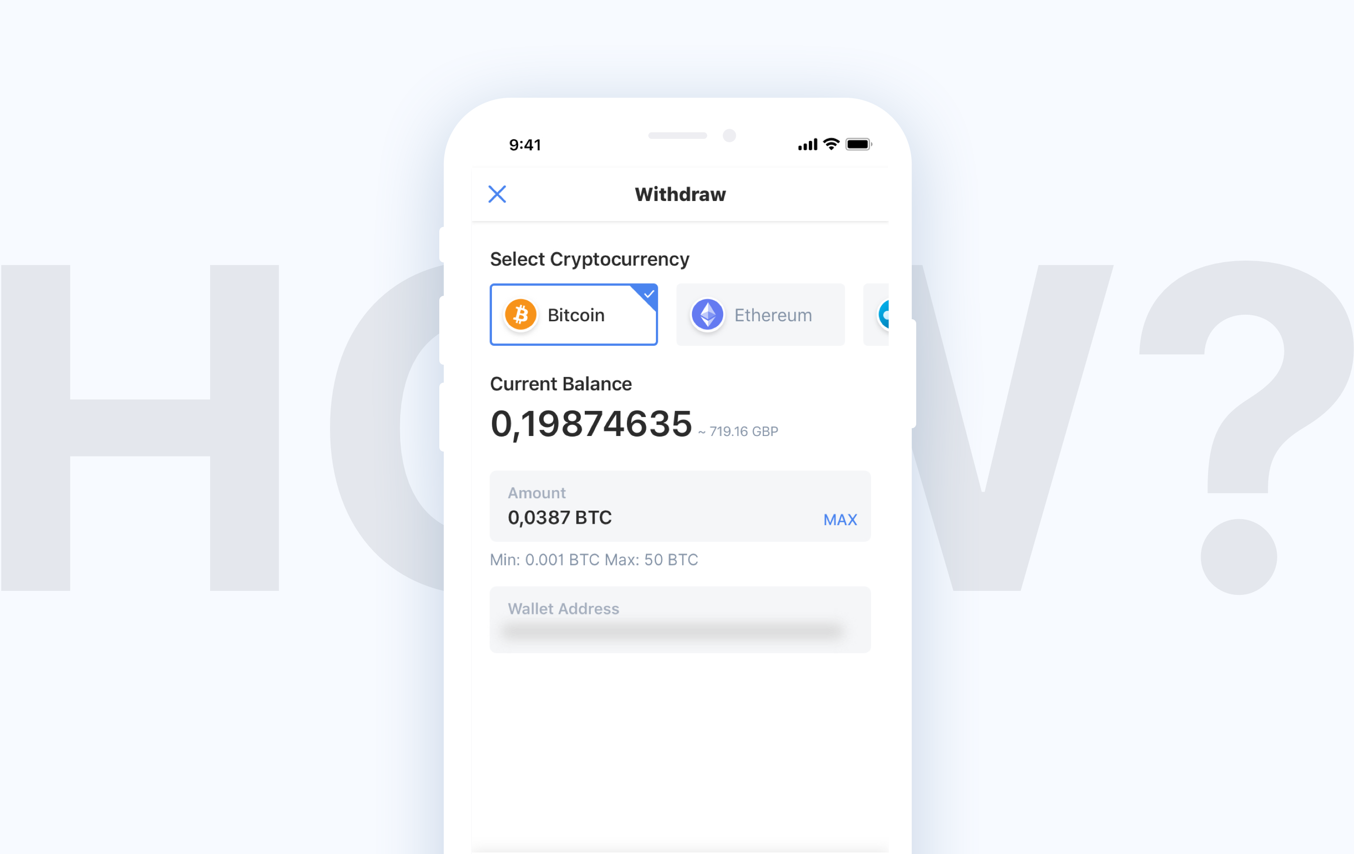 How do I withdraw money to a crypto wallet?