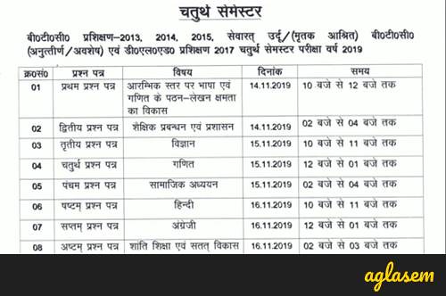 UP DELED BTC 2nd & 4th Semester Exam Date (Date Sheet)