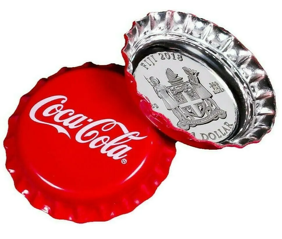 Fiji COCA-COLA $25 Gold Coin Bottle Cap Shaped Proof