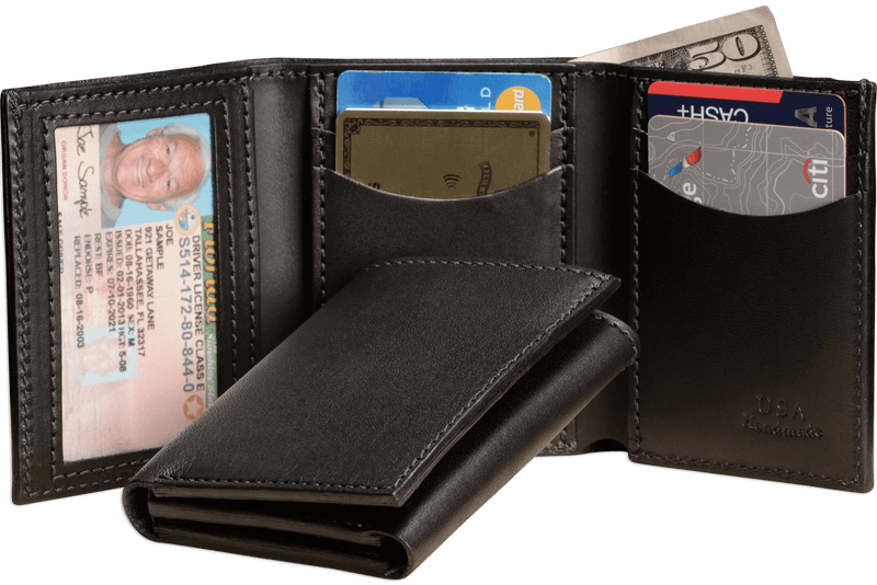 Tri Fold ID Leather Wallet – Moonshine Leather Company