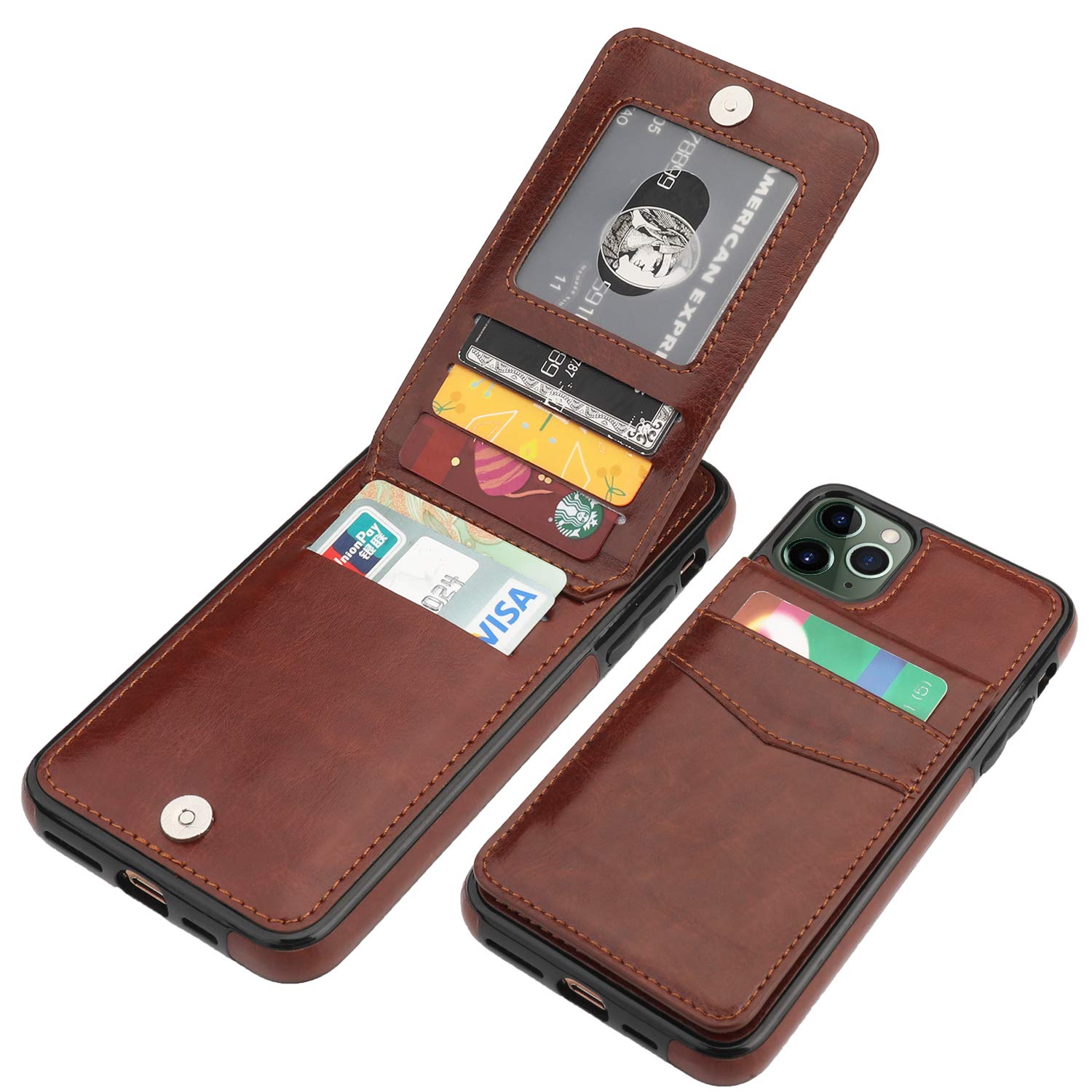 iPhone 11 Pro Max Distressed Brown Leather Wallet Case | Galen Leather