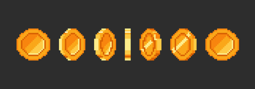 PIXEL ANCIENT GOLD COINS | Pixel art games, Pixel art design, Pixel art