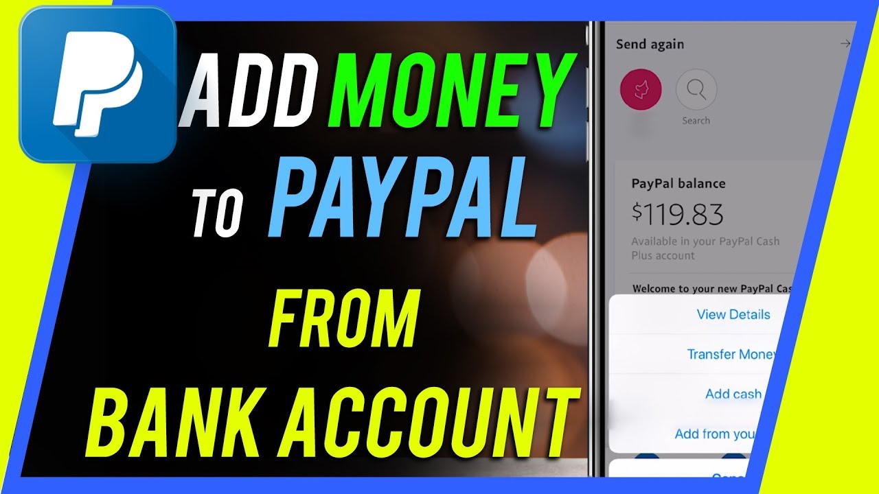 Adding money to my Paypal account - PayPal Community