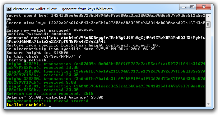 Electroneum – How to use the Command line wallet (Windows) – Kameratrollet