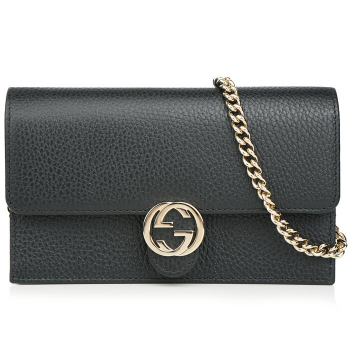 Gucci Red Dollar Calfskin Petite GG Marmont Chain Wallet - modaselle