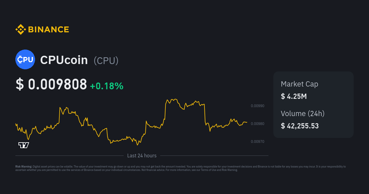 CPU (CPU) Price, Chart & News | Crypto prices & trends on MEXC