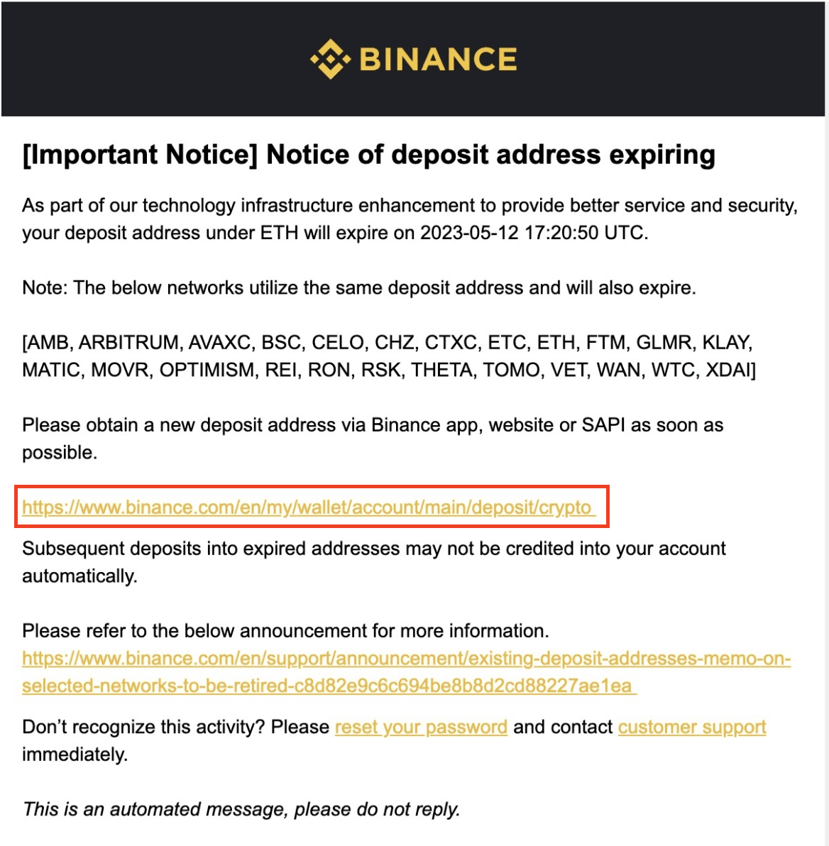 Binance address doesn't show up in Cardano explorer - Community Technical Support - Cardano Forum