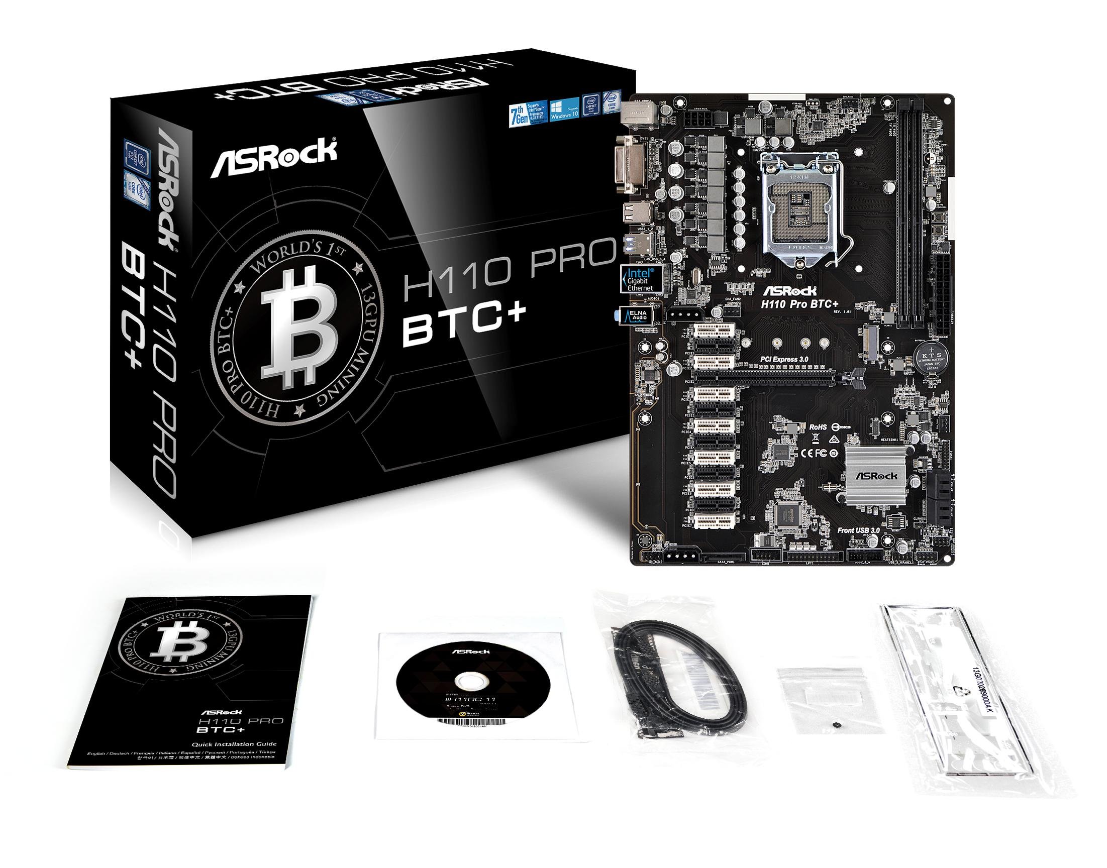 ASRockMine With ASRock H Pro BTC+ Supports up to 13 GPU Mining