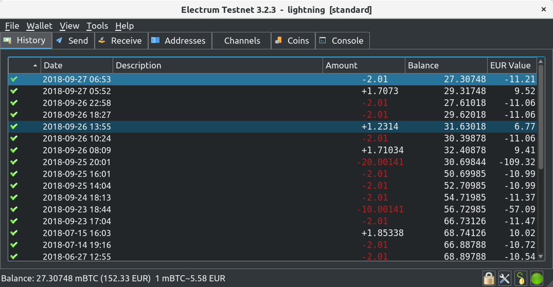 Lightning Integration in Electrum