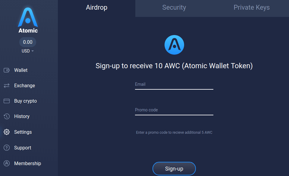 Get Atomic Wallet Airdrop worth $10