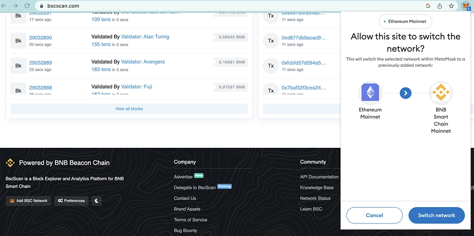 How To Connect MetaMask Wallet to BNB Chain