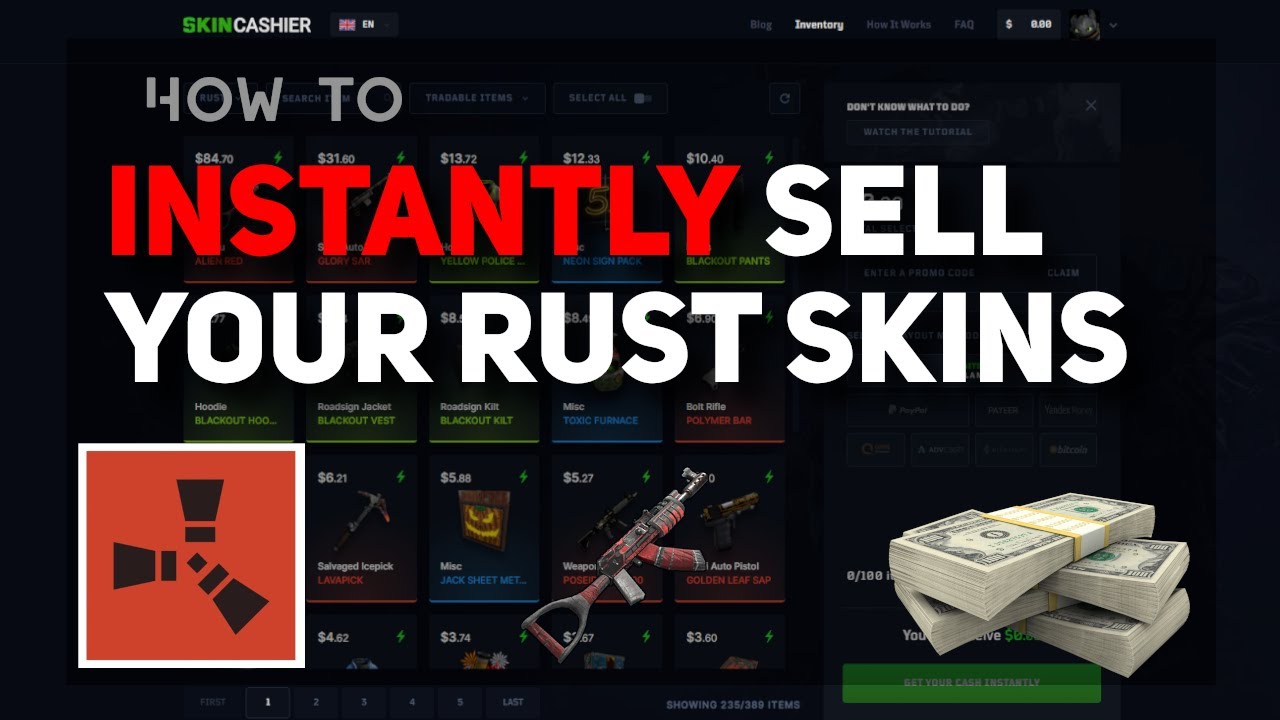 Best Sites to Sell RUST Skins in for Real Money Instantly