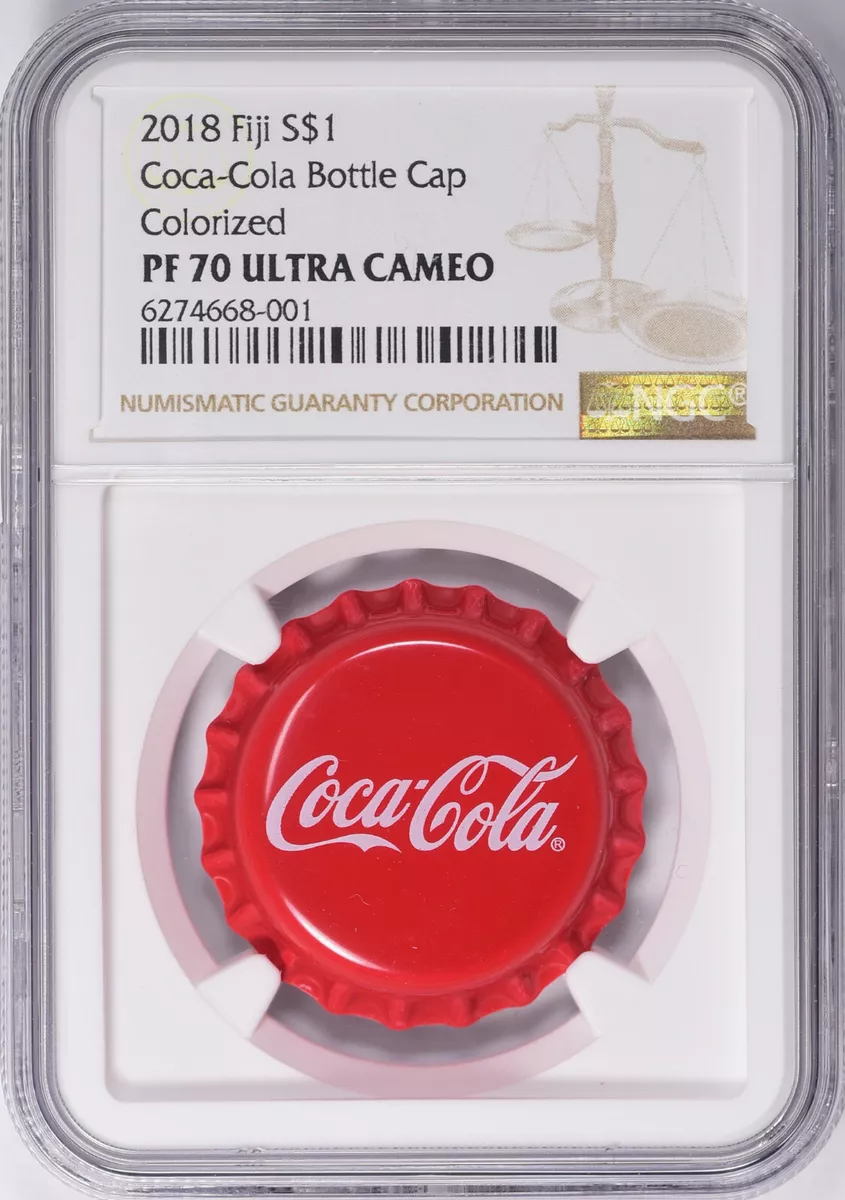 Fiji Coke Coca-Cola Bottle Cap-Shaped 6g Silver Color Proof $1 Co – Iapello Arts & Antiques