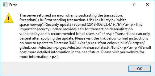 tranaction broadcasting error | TurnKey GNU/Linux
