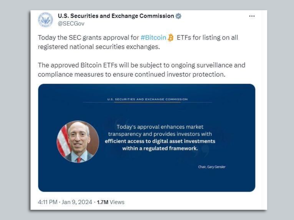 SEC hasn't approved bitcoin ETFs as agency chief says its X account was hacked - CBS News