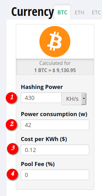 Bitcoin (BTC) Mining Calculator & Profitability Calculator - CryptoGround