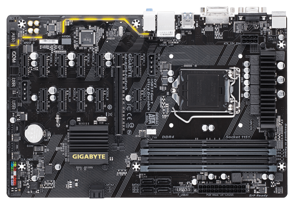 Gigabyte Bitcoin Mining 12 PCIe GA-BFinTech Motherboard