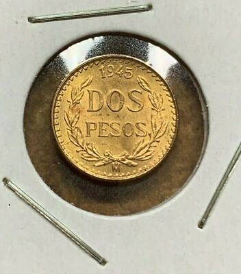 2 Pesos Mexico Gold Coin BU oz