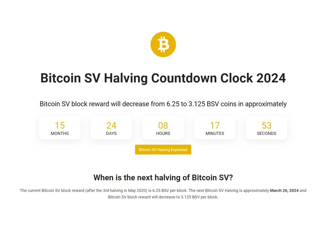 Next Bitcoin Cash Halving Countdown | Date