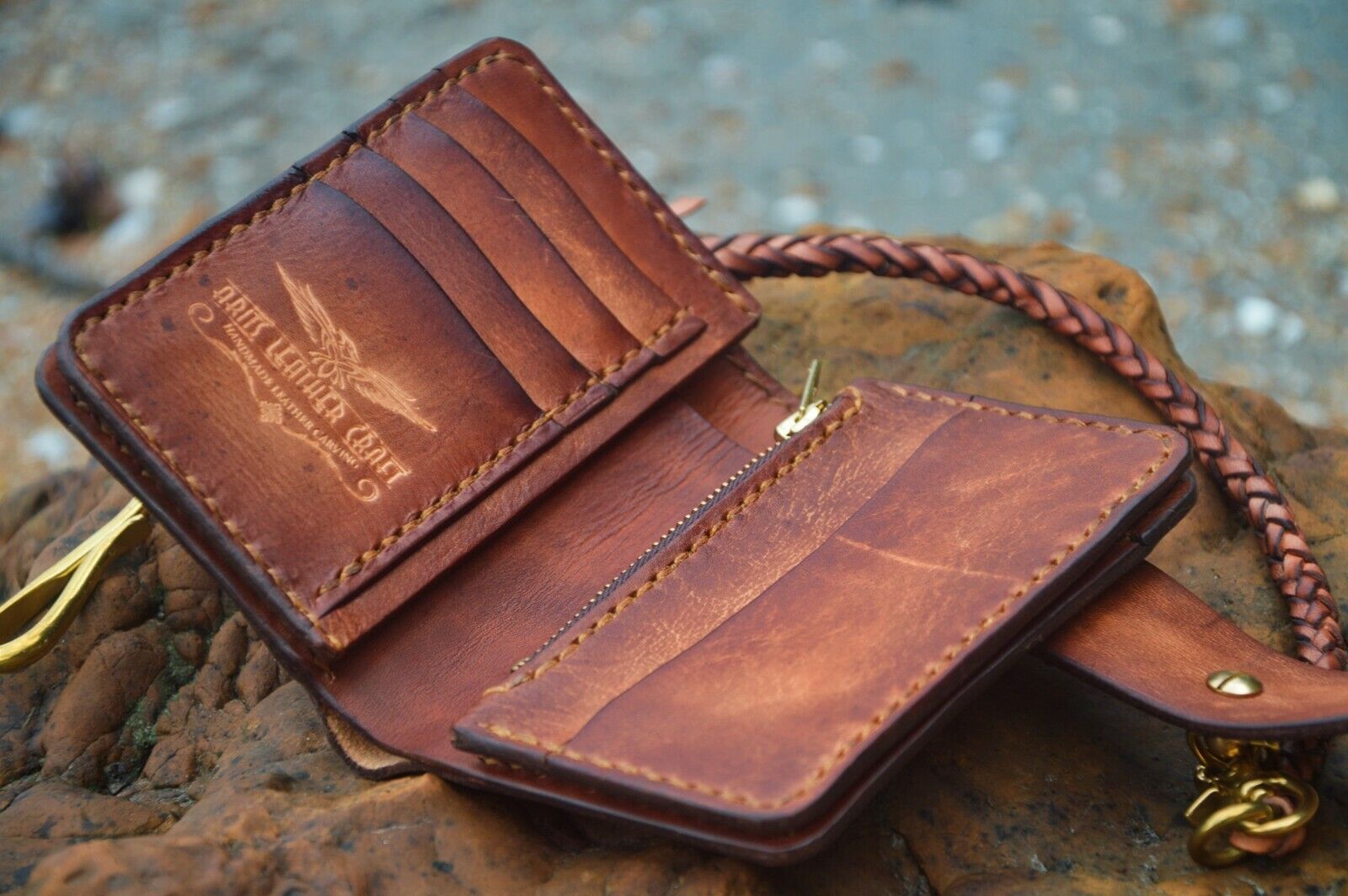 Handmade fullgrain leather wallet - Indianleathercraft