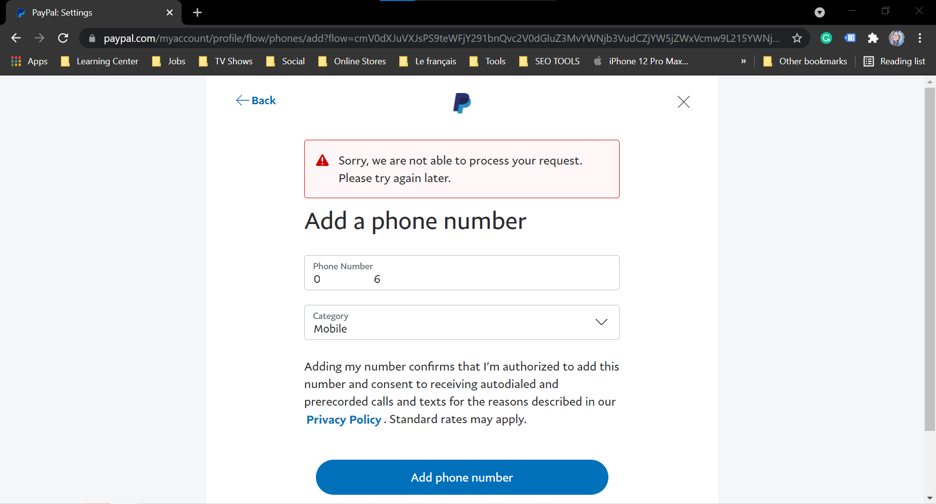 What can I do if I've changed my mobile number and can't log in? | PayPal GB