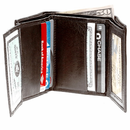 Men's Trifold | Trifold Wallet With ID Window & Coin Pouch | MYER