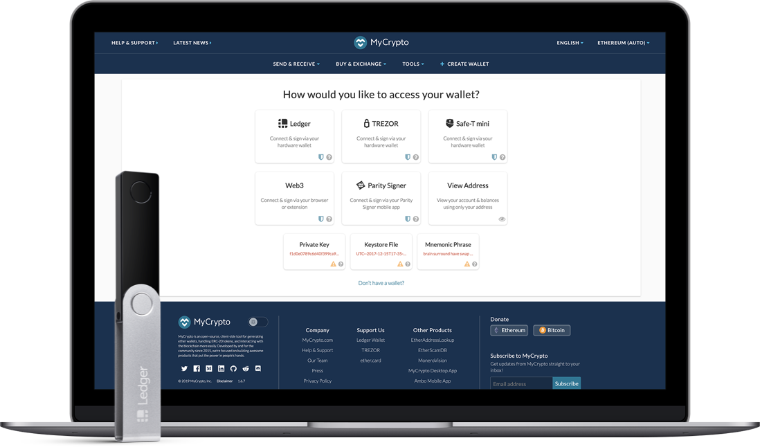 MyCrypto - Compatible third-party Wallet | Ledger