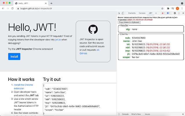 GitHub - ticarpi/jwt_tool: :snake: A toolkit for testing, tweaking and cracking JSON Web Tokens