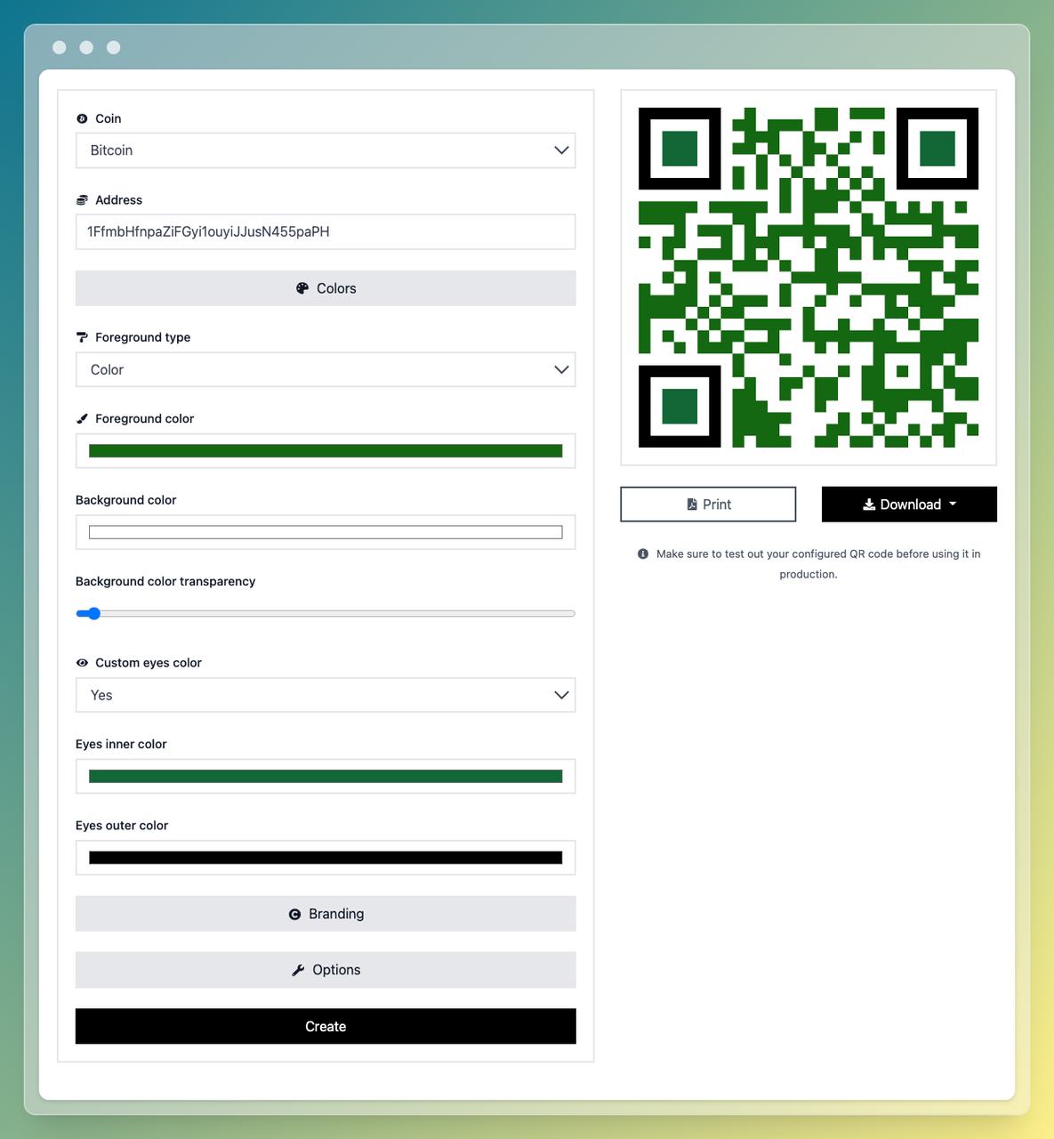 Bitcoin address generator