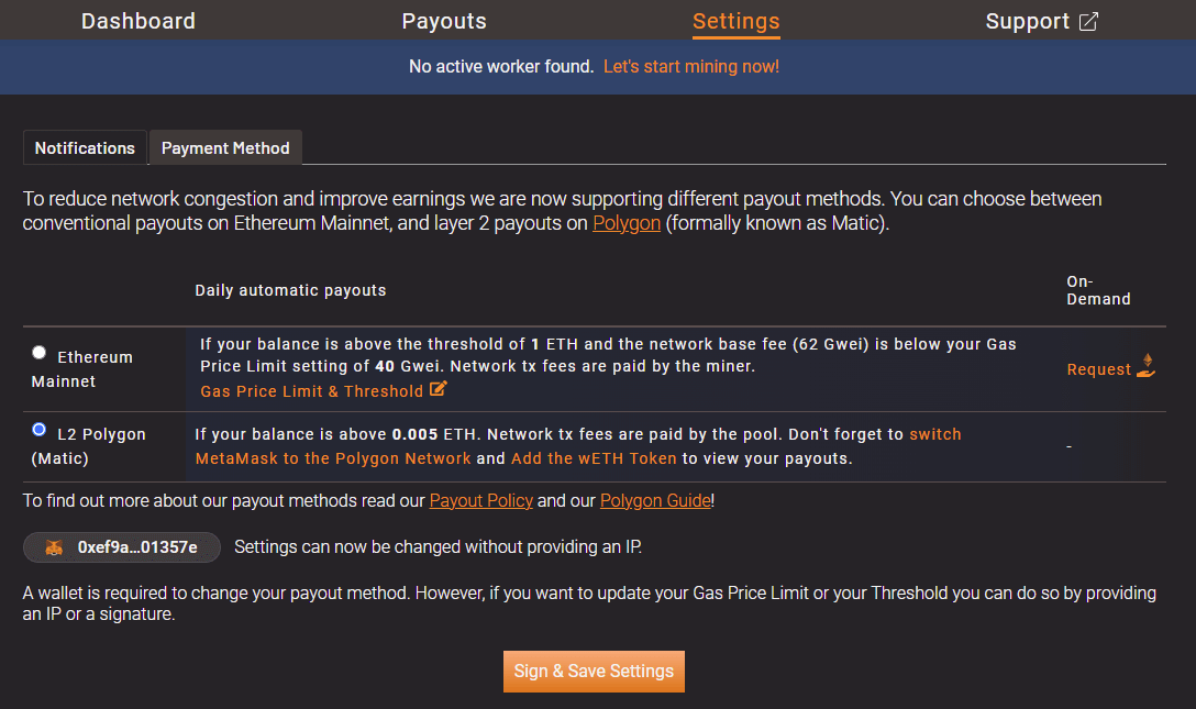 ETH mining pools: L2 Matic support, lowest payout & zero withdrawal fees