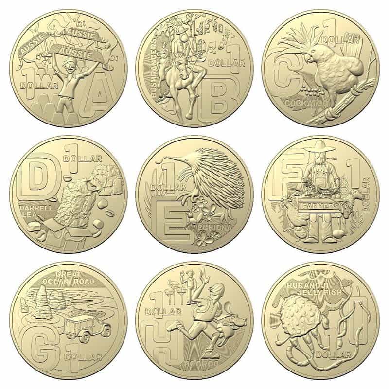 The Great Aussie Coin Hunt 1. A-Z Uncirculated Set featuring enve | Ensleigh Coins