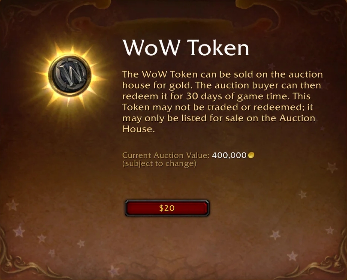 Restriction on Purchase of WoW Token, WoW Hotfixes - November 17, 