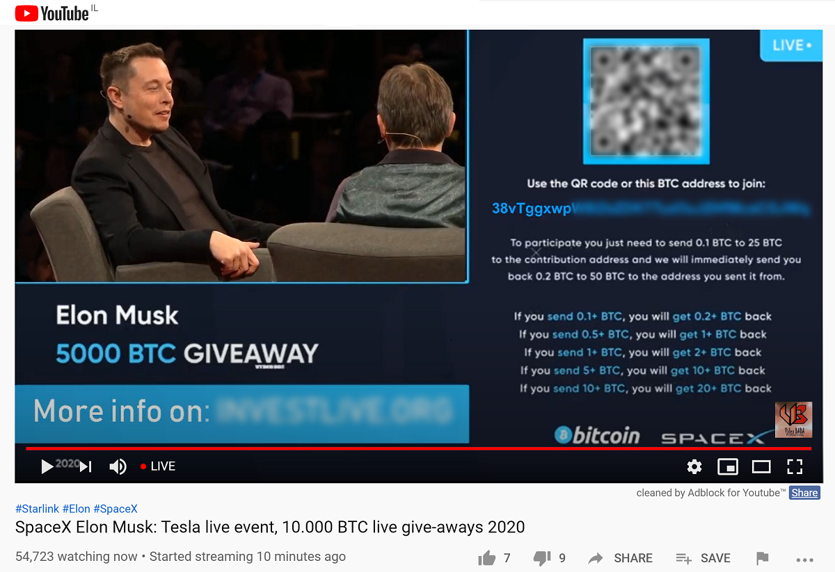 YouTube plagued by fake Elon Musk bitcoin giveaway videos | The Independent