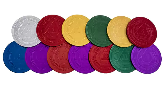 AA UK Month Sobriety Coins/Chips