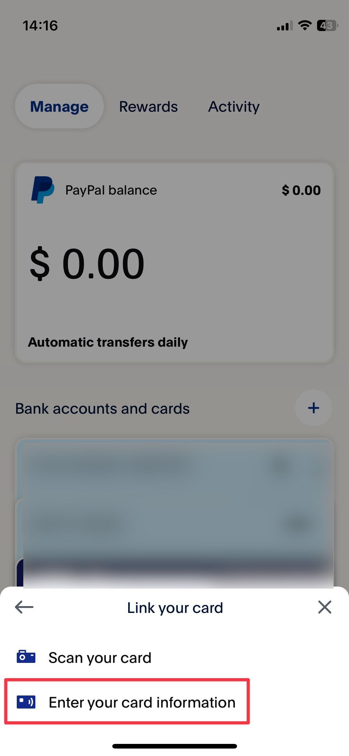 Paypal: How to add a gift card to your account