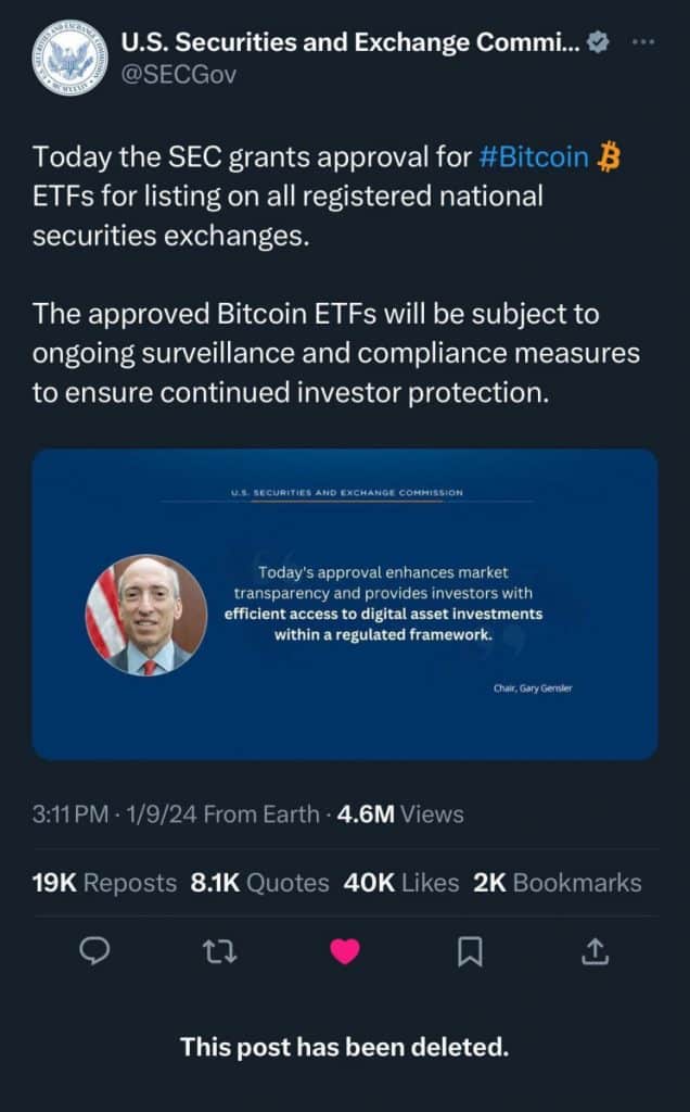 Hacked SEC Twitter account falsely posts agency approved Bitcoin ETFs | Fortune Crypto