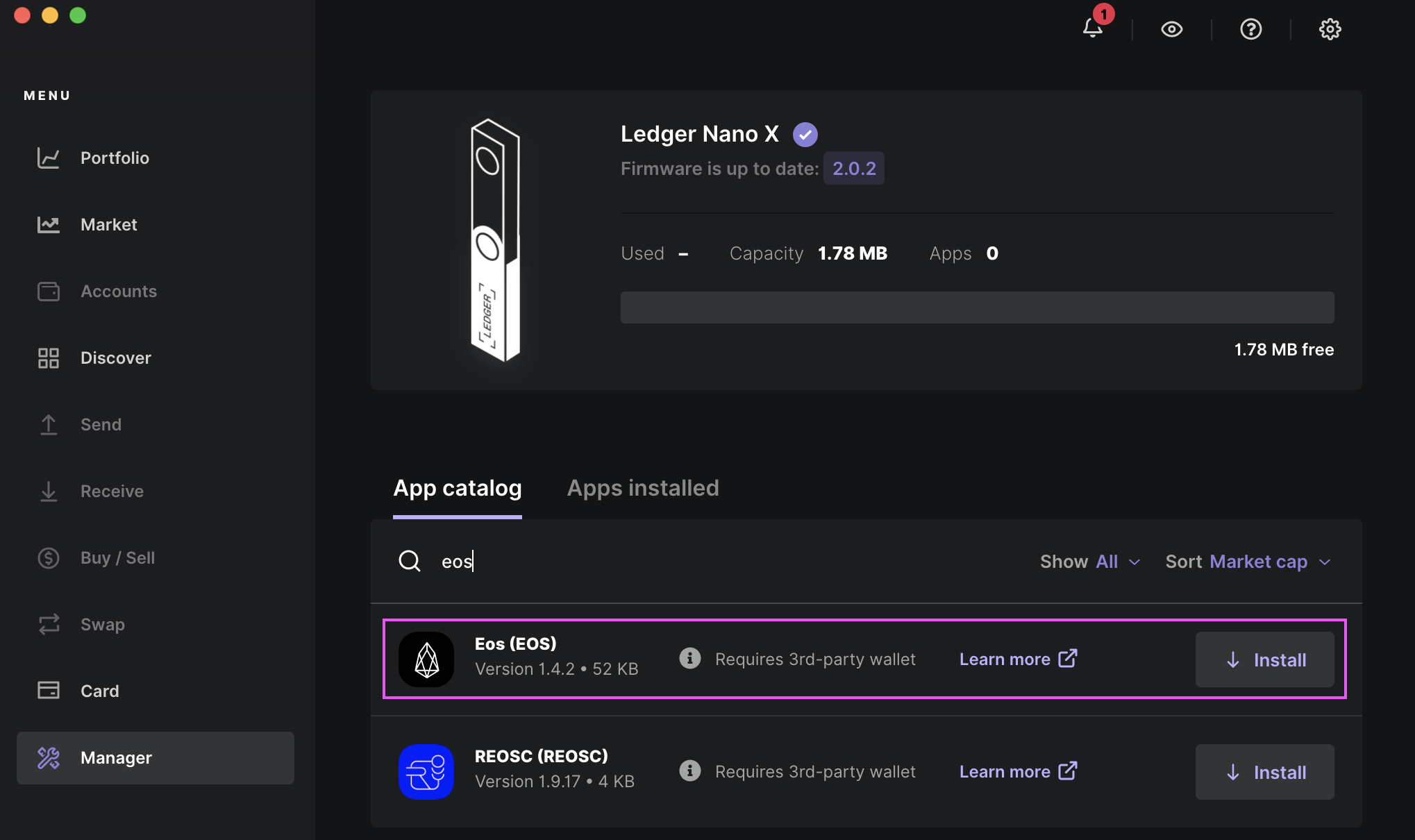 How to Get EOS on My Ledger Nano X | CitizenSide