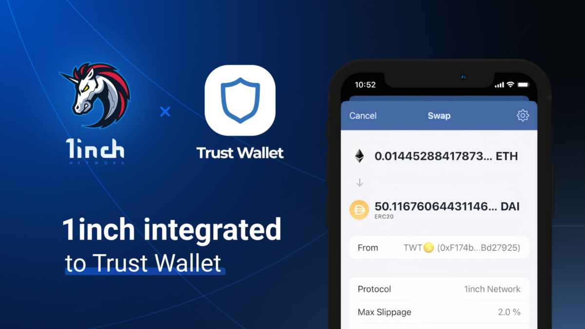 1INCH на TWT криптообменник | Обмен 1INCH Token на Trust Wallet через ReHold