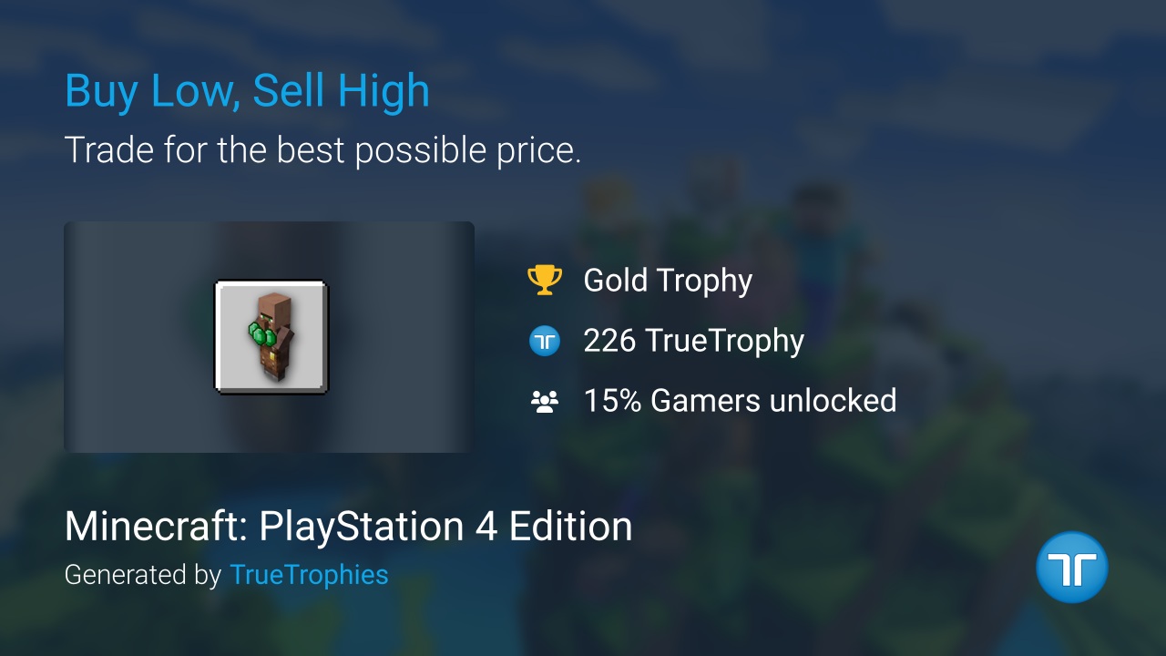 Buy Low, Sell High achievement in Minecraft (Nintendo Switch)