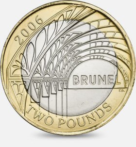 Brunel - Portrait Queen Elizabeth II £2 Coin - Mintage: 7,, - Scarcity Index: 1