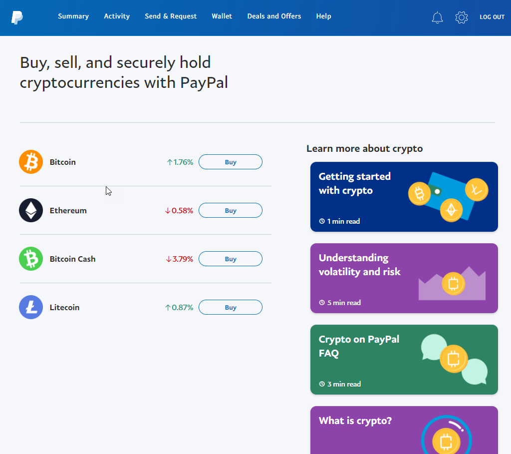 Crypto on PayPal: Buying and Purchase Protection FAQ's | PayPal US