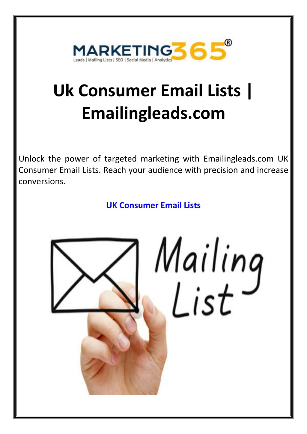 UK Business Email List - United Kingdom Mailing Lists - UK B2B Database