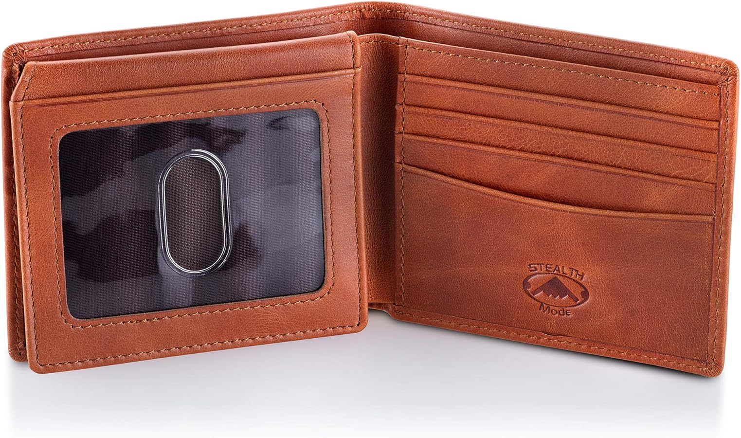 Turtleback Front Wallet RFID ID Window Blocking Men Leather