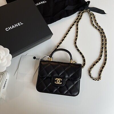 Chanel – Classic Zipped Coin Purse Black Leather – Queen Station