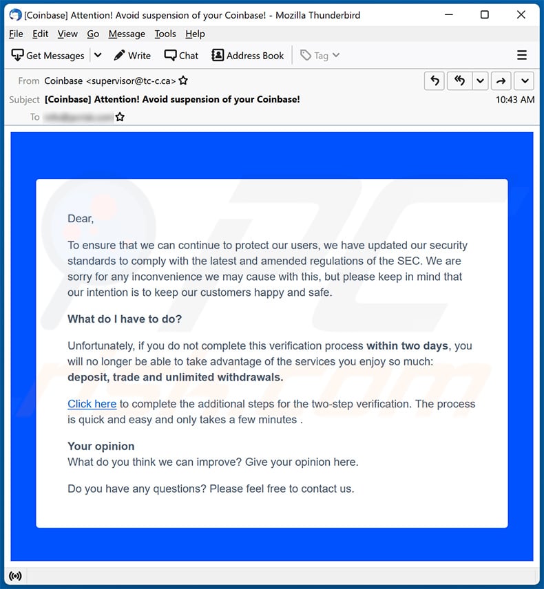 Coinbase Email Scams: How To Spot a Fake Email - Active Intel Investigations