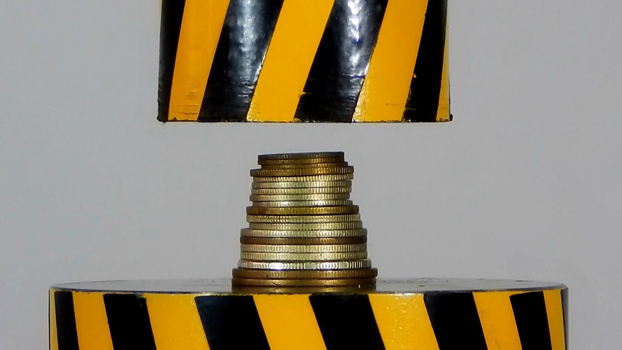 New Ton Hydraulic Press Crushing Challenge: Steel, Paper, Coins - Video Summarizer - Glarity