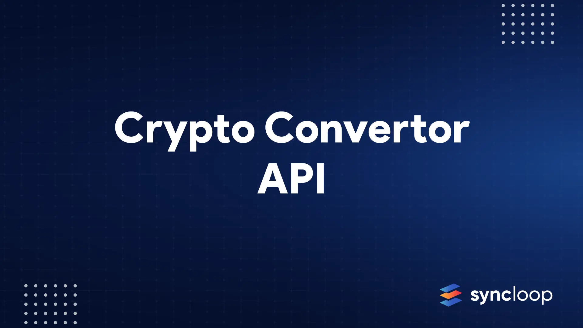 Crypto Currency Conversion | Syncloop Documentation