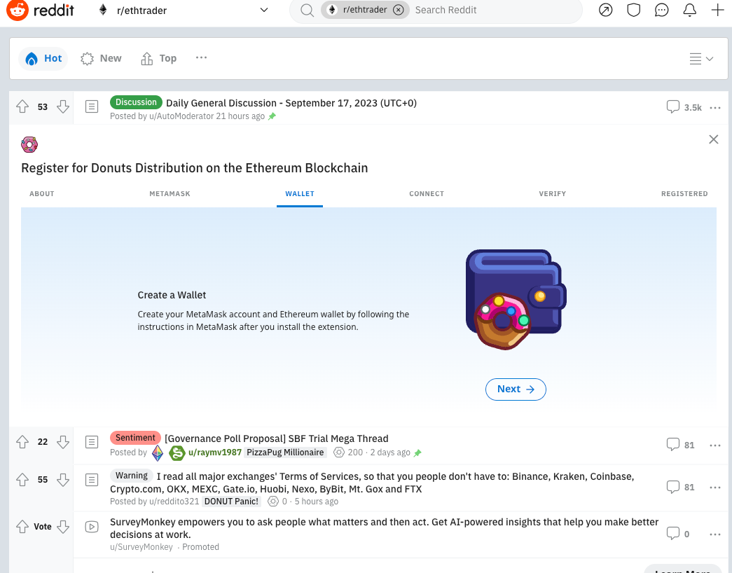 The EthTrader Donut Experiment: Reddit’s Community Governance on Ethereum